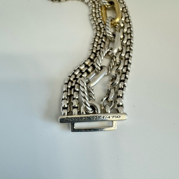 David Yurman
Multi Row Chain Bracelet in Silver with 18K Gold, 29mm - Picture 6 of 10